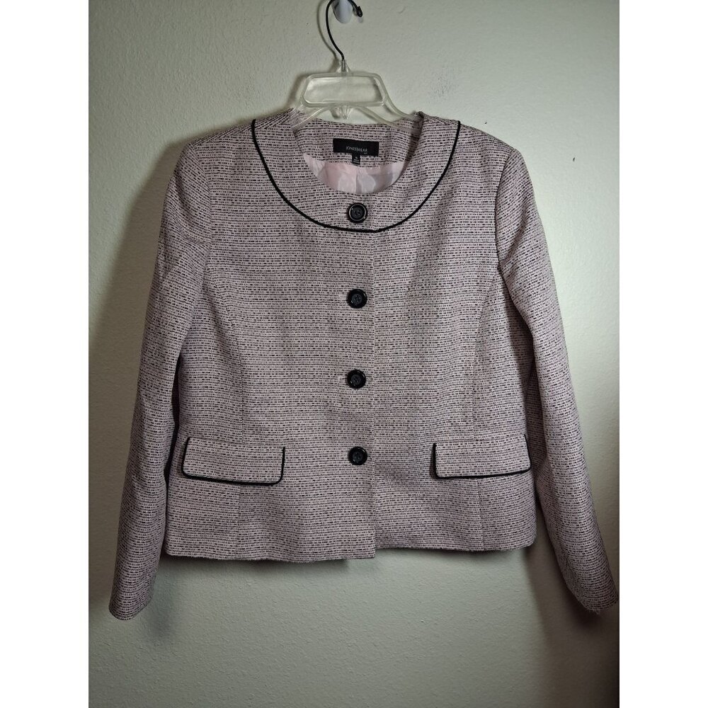 Jones Wear Blazer Retro Business Casual Y2K Boho Preppy Office Pink Size 16 AK12